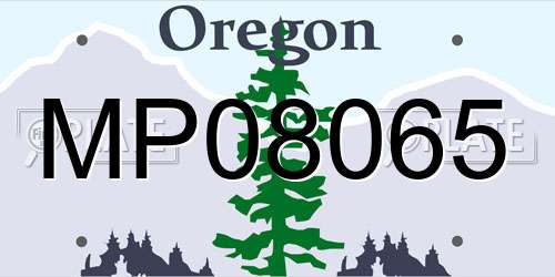 MP08065 Oregon License Plate