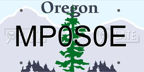 MP0S0E Oregon License Plate