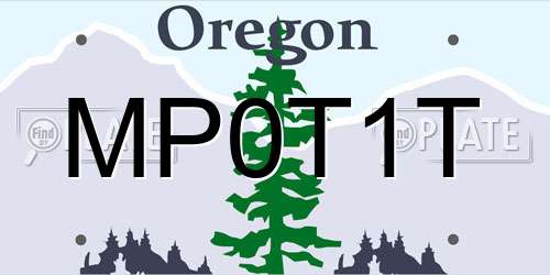 MP0T1T Oregon License Plate