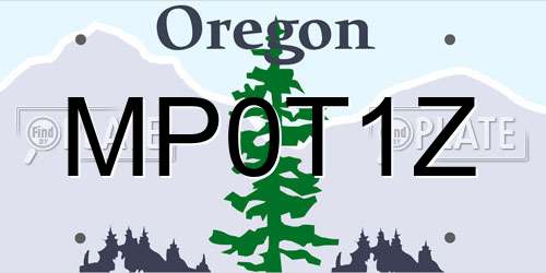 MP0T1Z Oregon License Plate