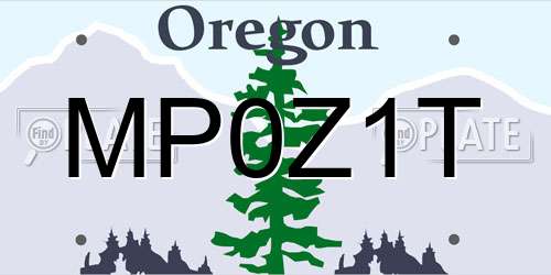 MP0Z1T Oregon License Plate