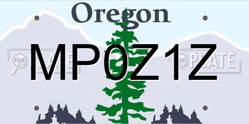 MP0Z1Z Oregon License Plate