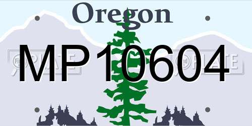 MP10604 Oregon License Plate