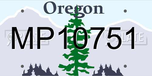 MP10751 Oregon License Plate