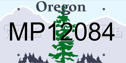 MP12084 Oregon License Plate