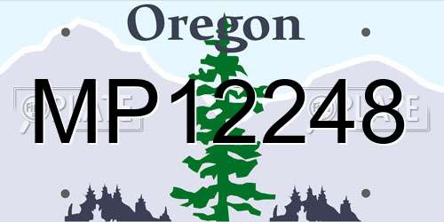 MP12248 Oregon License Plate