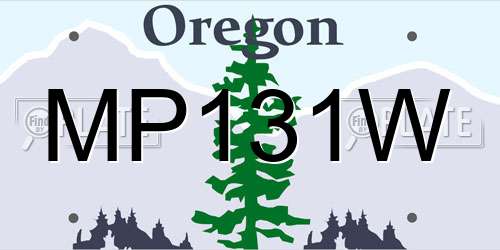 MP131W Oregon License Plate