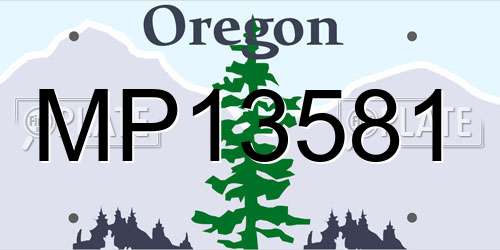 MP13581 Oregon License Plate