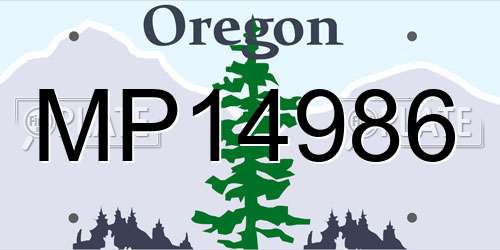 MP14986 Oregon License Plate
