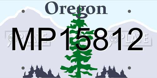 MP15812 Oregon License Plate