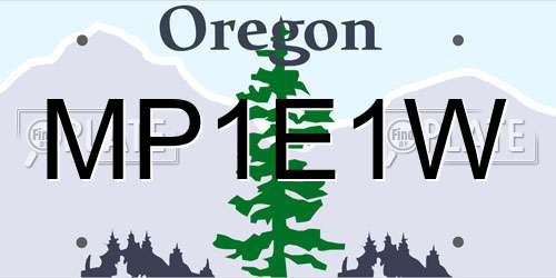 MP1E1W Oregon License Plate