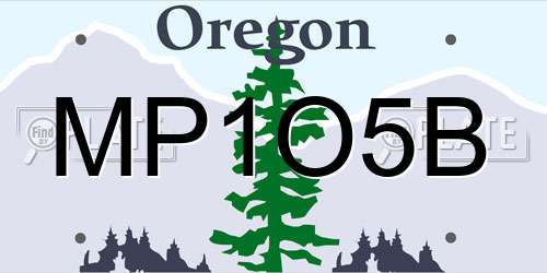 MP1O5B Oregon License Plate