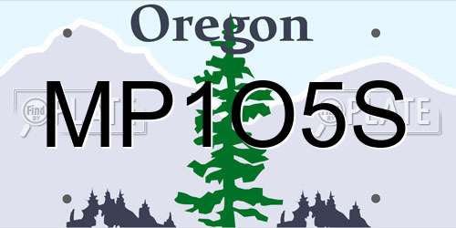MP1O5S Oregon License Plate