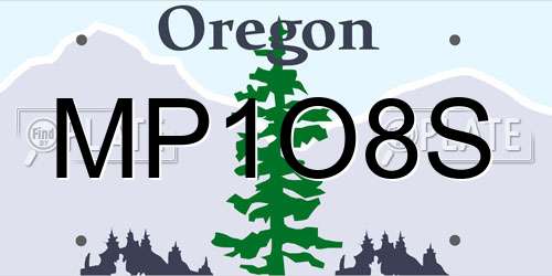 MP1O8S Oregon License Plate