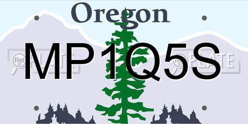 MP1Q5S Oregon License Plate