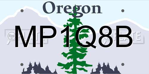 MP1Q8B Oregon License Plate