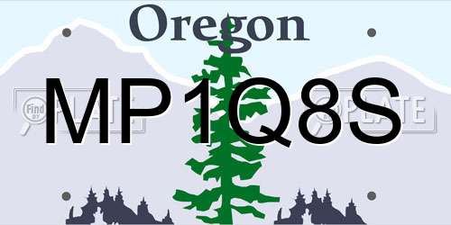 MP1Q8S Oregon License Plate