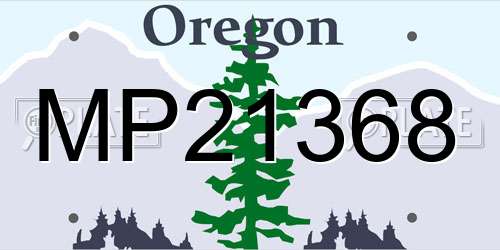 MP21368 Oregon License Plate