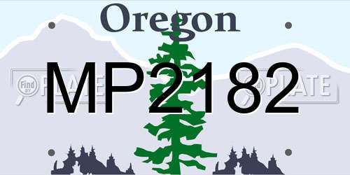 MP2182 Oregon License Plate