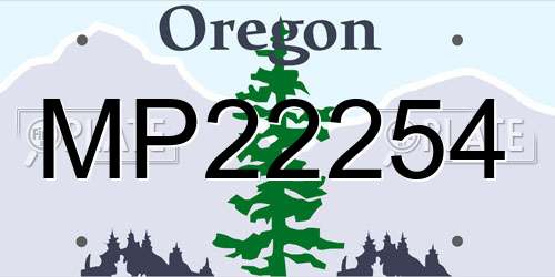 MP22254 Oregon License Plate