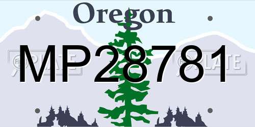 MP28781 Oregon License Plate