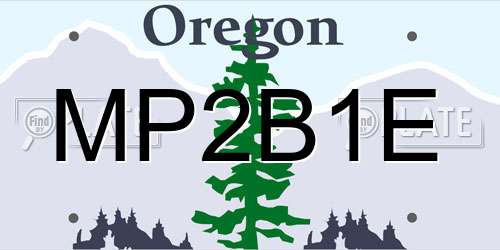 MP2B1E Oregon License Plate