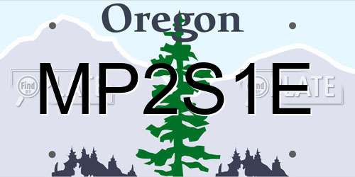MP2S1E Oregon License Plate