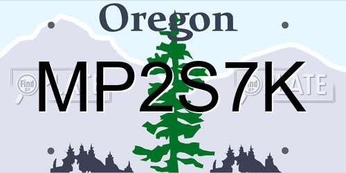MP2S7K Oregon License Plate