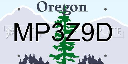 MP3Z9D Oregon License Plate