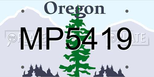 MP5419 Oregon License Plate