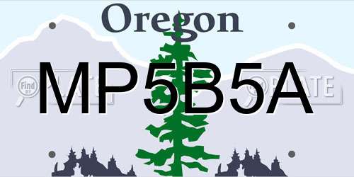 MP5B5A Oregon License Plate