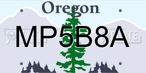 MP5B8A Oregon License Plate