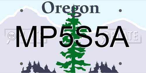MP5S5A Oregon License Plate