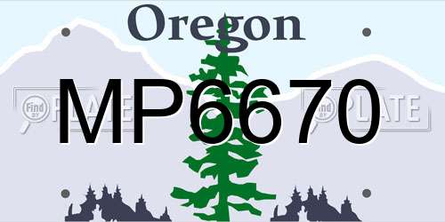 MP6670 Oregon License Plate