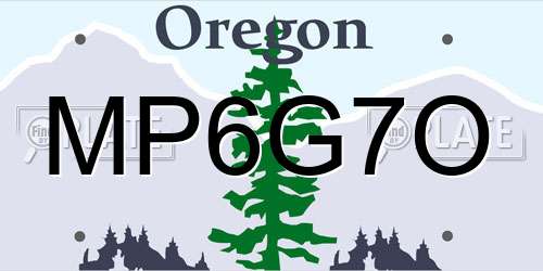 MP6G7O Oregon License Plate
