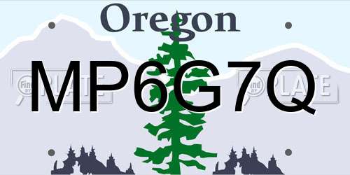 MP6G7Q Oregon License Plate