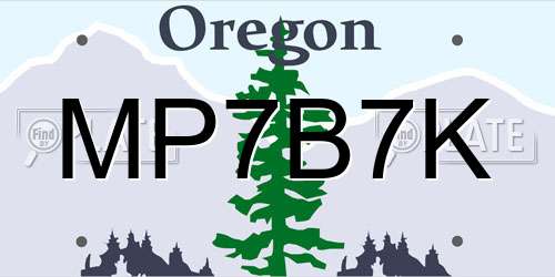 MP7B7K Oregon License Plate