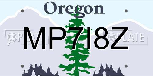 MP7I8Z Oregon License Plate