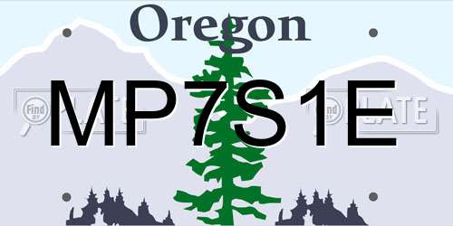 MP7S1E Oregon License Plate