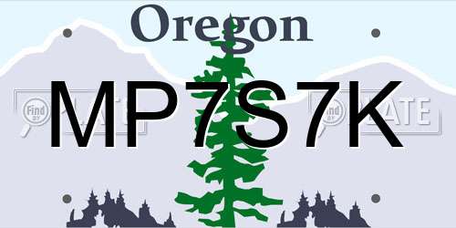 MP7S7K Oregon License Plate