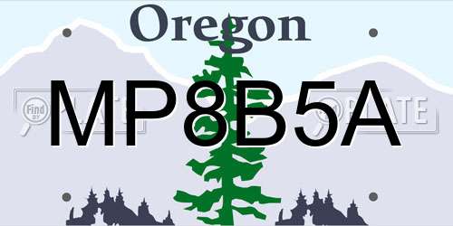 MP8B5A Oregon License Plate