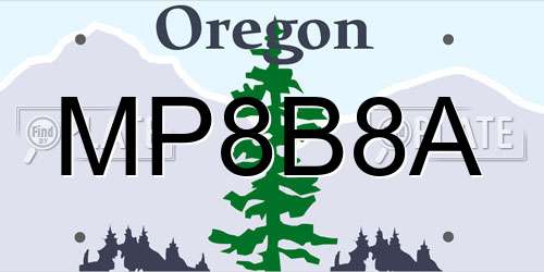 MP8B8A Oregon License Plate