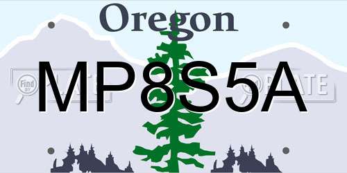 MP8S5A Oregon License Plate