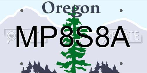 MP8S8A Oregon License Plate