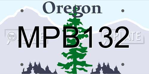 MPB132 Oregon License Plate