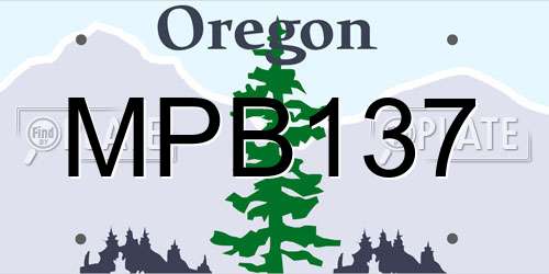 MPB137 Oregon License Plate