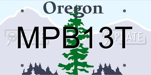 MPB13T Oregon License Plate