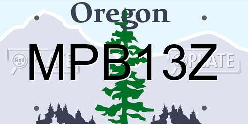 MPB13Z Oregon License Plate