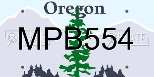 MPB554 Oregon License Plate