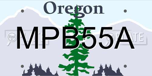 MPB55A Oregon License Plate